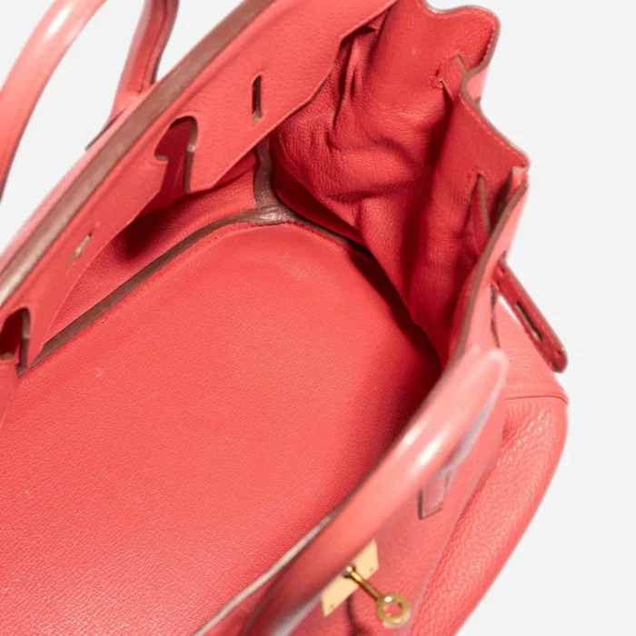 High-End Hermès Inspired Birkin 35 Clemence Rouge Duchesse GHW - Direct Luxury Fashion - Image 5
