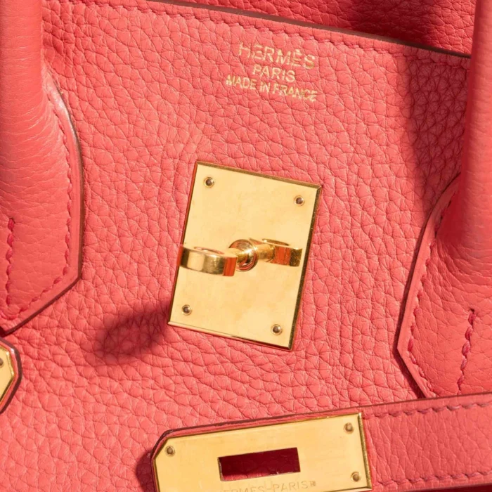 High-End Hermès Inspired Birkin 35 Clemence Rouge Duchesse GHW - Direct Luxury Fashion - Image 6