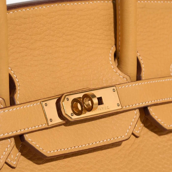 High-End Hermès Inspired Birkin 35 Clemence Sable Naturel GHW - Direct Luxury Fashion - Image 7