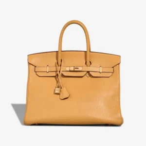 High-End Hermès Inspired Birkin 35 Clemence Sable Naturel GHW - Direct Luxury Fashion