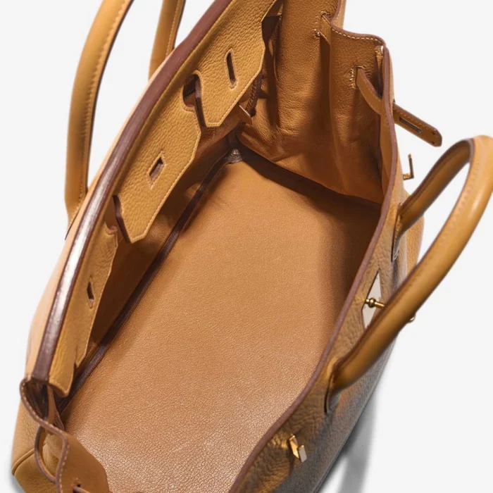 High-End Hermès Inspired Birkin 35 Clemence Sable Naturel GHW - Direct Luxury Fashion - Image 5