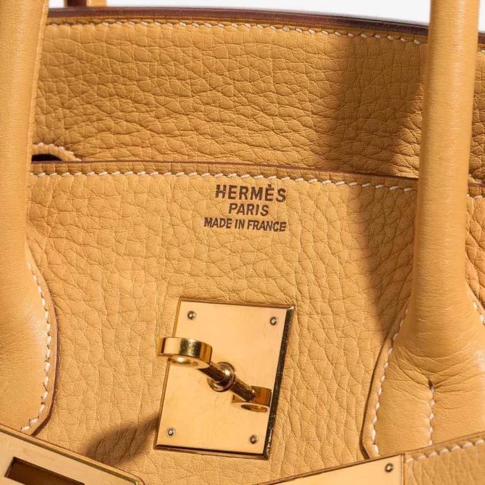 High-End Hermès Inspired Birkin 35 Clemence Sable Naturel GHW - Direct Luxury Fashion - Image 6