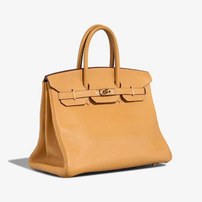 High-End Hermès Inspired Birkin 35 Clemence Sable Naturel GHW - Direct Luxury Fashion - Image 4