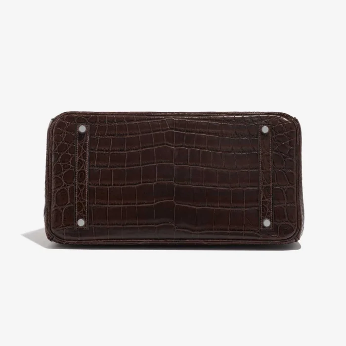 High-End Hermès Inspired Birkin 35 Crocodile Niloticus Marron PHW - Direct Luxury Fashion - Image 3