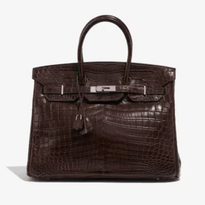 High-End Hermès Inspired Birkin 35 Crocodile Marron PHW | DLF