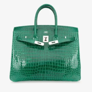 High-End Hermès Inspired Birkin 35 Crocodile Porosus Vert PHW