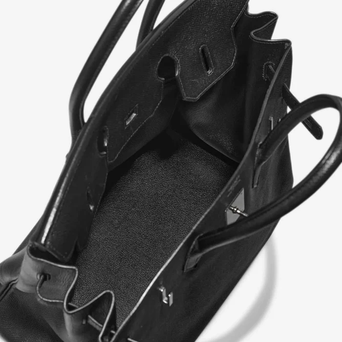 High-End Hermès Inspired Birkin 35 Epsom Black PHW - Direct Luxury Fashion - Image 5