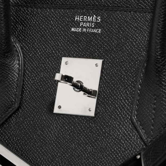 High-End Hermès Inspired Birkin 35 Epsom Black PHW - Direct Luxury Fashion - Image 6