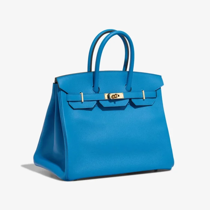 High-End Hermès Inspired Birkin 35 Epsom Bleu Zanzibar GHW - Direct Luxury Fashion - Image 4
