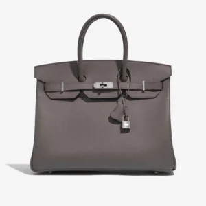 High-End Hermès Inspired Birkin 35 Epsom Etain PHW | DLF