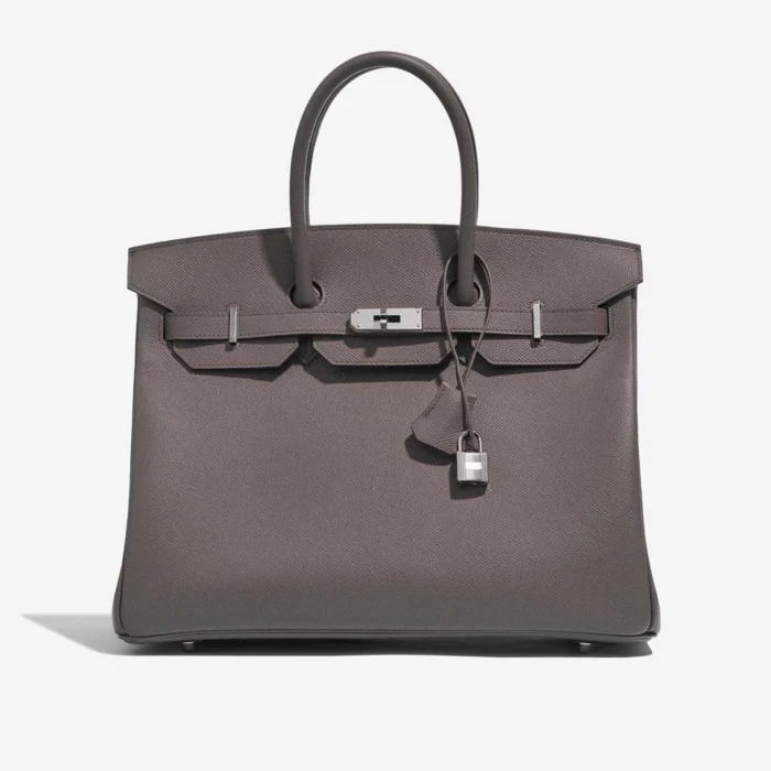 High-End Hermès Inspired Birkin 35 Epsom Etain PHW | DLF