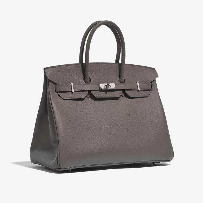 High-End Hermès Inspired Birkin 35 Epsom etain PHW - Direct Luxury Fashion - Image 4