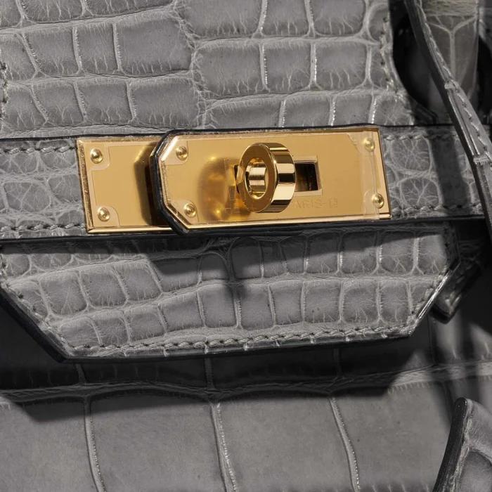 High-End Hermès Inspired Birkin 35 Matte Alligator Graphite GHW - Direct Luxury Fashion - Image 7