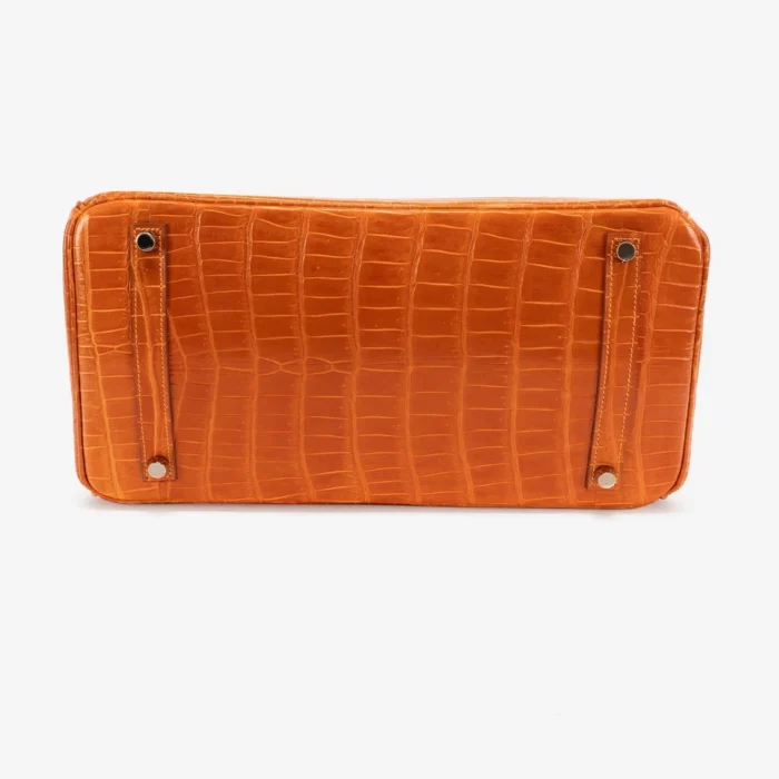 High-End Hermès Inspired Birkin 35 Porosus Crocodile Pain d’epice PHW - Direct Luxury Fashion - Image 3