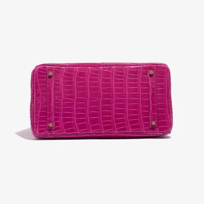 High-End Hermès Inspired Birkin 35 Porosus Crocodile Rose Scheherazade GHW - Direct Luxury Fashion - Image 3