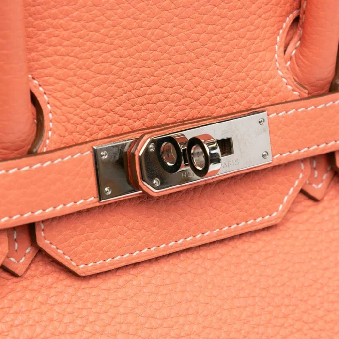 High-End Hermès Inspired Birkin 35 Togo Crevette PHW - Direct Luxury Fashion - Image 6