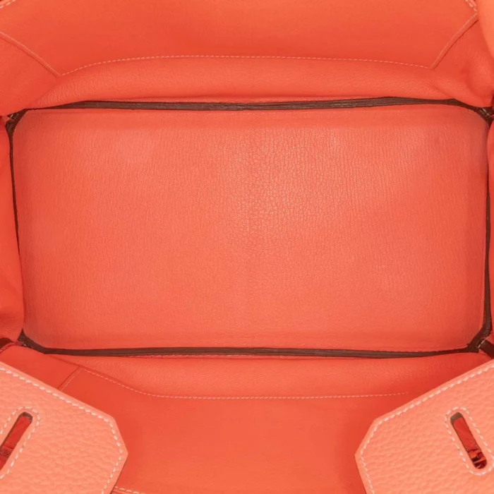 High-End Hermès Inspired Birkin 35 Togo Crevette PHW - Direct Luxury Fashion - Image 4