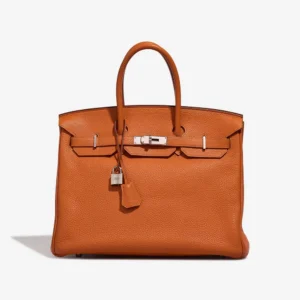 High-End Hermès Inspired Birkin 35 Togo Orange PHW