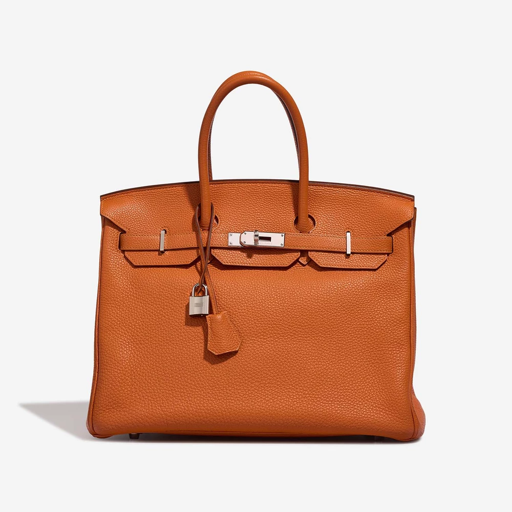 High-End Hermès Inspired Birkin 35 Togo Orange PHW