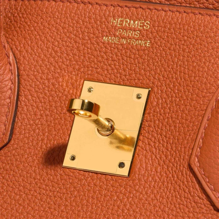 High-End Hermès Inspired Birkin 35 Togo Terre Battue GHW - Direct Luxury Fashion - Image 5