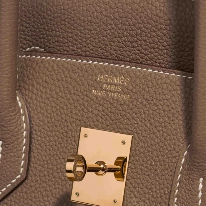 High-End Hermès Inspired Birkin 35 Togo Etoupe GHW - Direct Luxury Fashion - Image 6