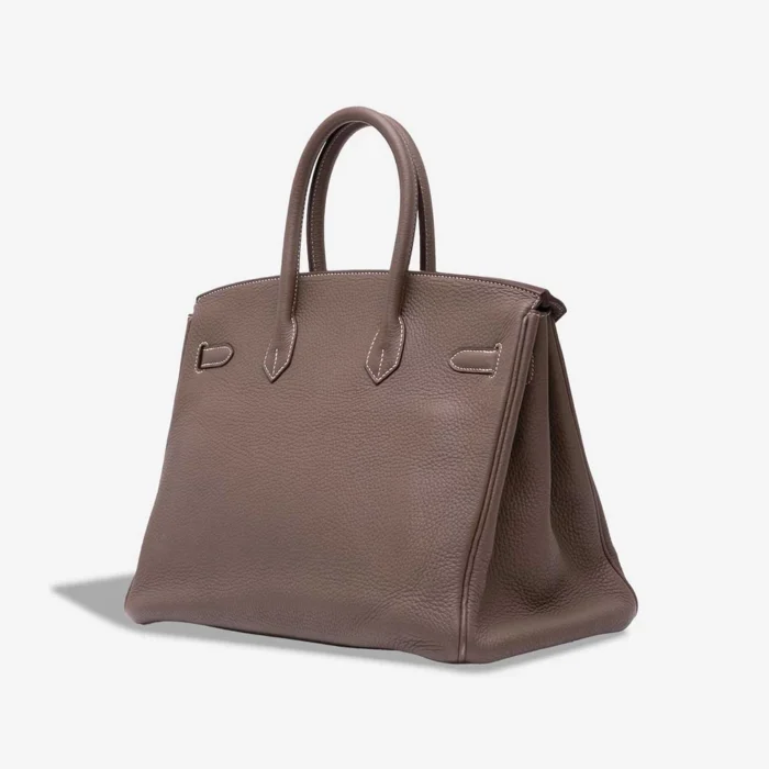 High-End Hermès Inspired Birkin 35 Togo Etoupe PHW - Direct Luxury Fashion - Image 2