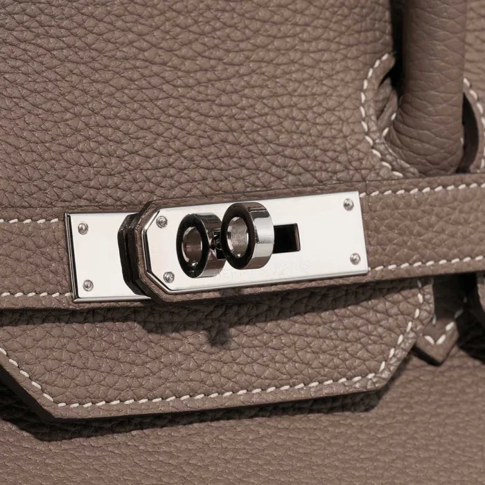 High-End Hermès Inspired Birkin 35 Togo Etoupe PHW - Direct Luxury Fashion - Image 7