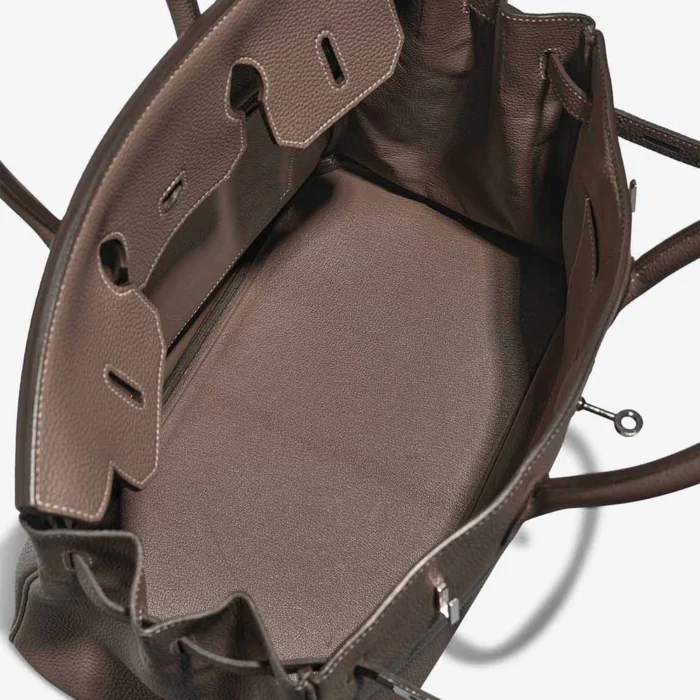 High-End Hermès Inspired Birkin 35 Togo Etoupe PHW - Direct Luxury Fashion - Image 5