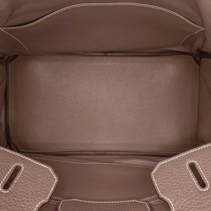 High-End Hermès Inspired Birkin 35 Togo Etoupe PHW - Direct Luxury Fashion - Image 4