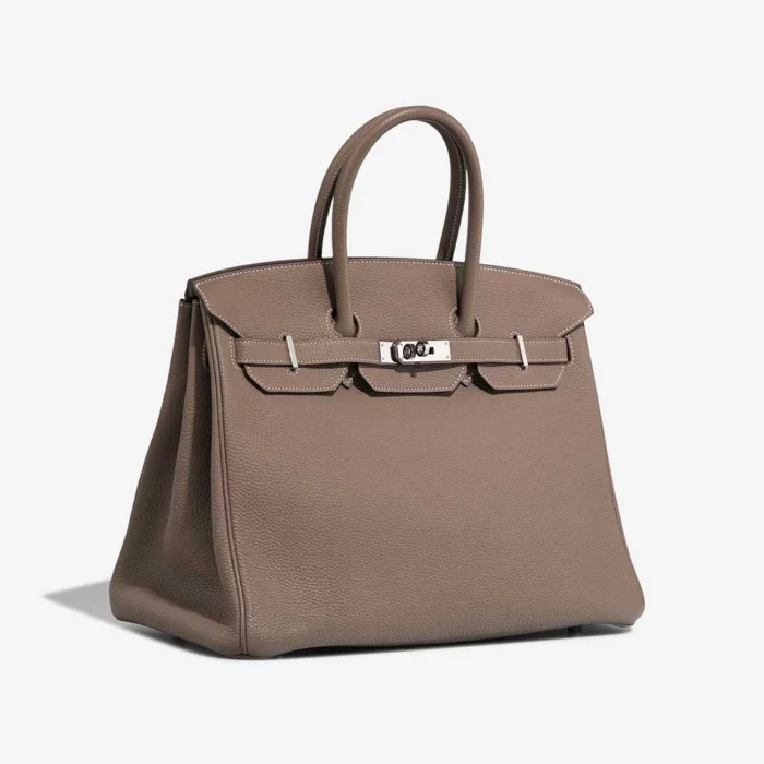 High-End Hermès Inspired Birkin 35 Togo Etoupe PHW - Direct Luxury Fashion - Image 4