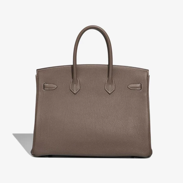 High-End Hermès Inspired Birkin 35 Togo Etoupe PHW - Direct Luxury Fashion - Image 2