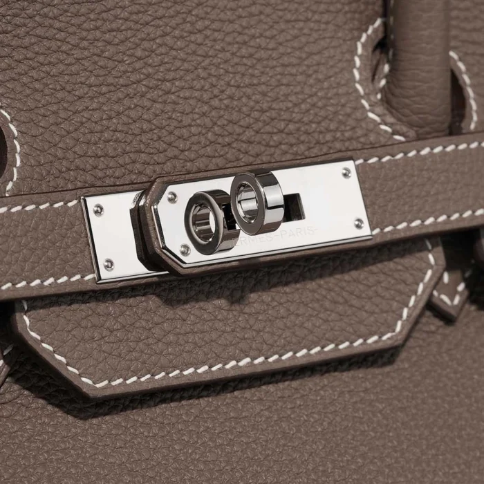 High-End Hermès Inspired Birkin 35 Togo Etoupe PHW - Direct Luxury Fashion - Image 7