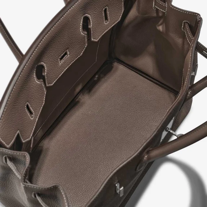 High-End Hermès Inspired Birkin 35 Togo Etoupe PHW - Direct Luxury Fashion - Image 5