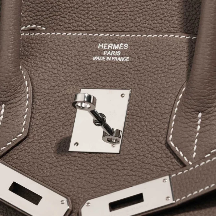 High-End Hermès Inspired Birkin 35 Togo Etoupe PHW - Direct Luxury Fashion - Image 6