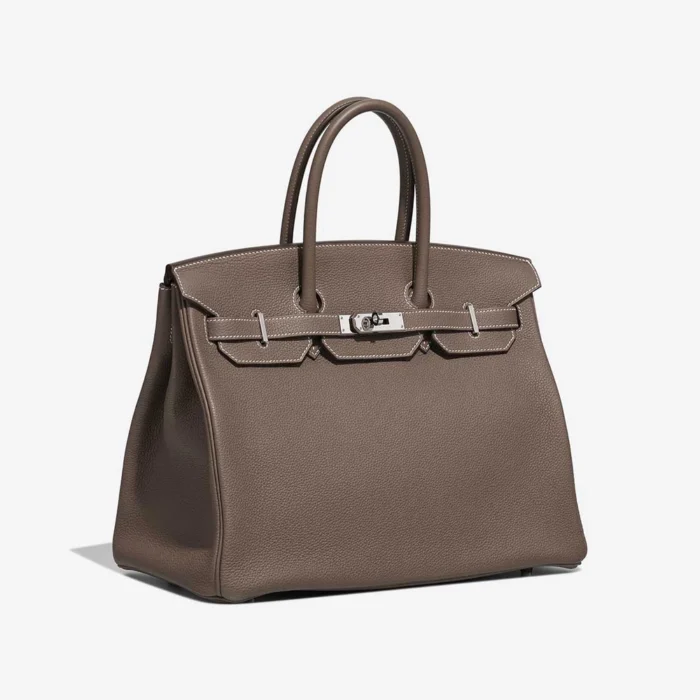 High-End Hermès Inspired Birkin 35 Togo Etoupe PHW - Direct Luxury Fashion - Image 4
