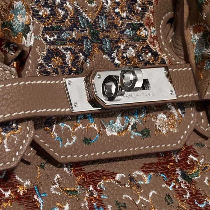 High-End Hermès Inspired Birkin 35 Togo/Embroidery customised by Jay Ahr PHW - Direct Luxury Fashion - Image 7