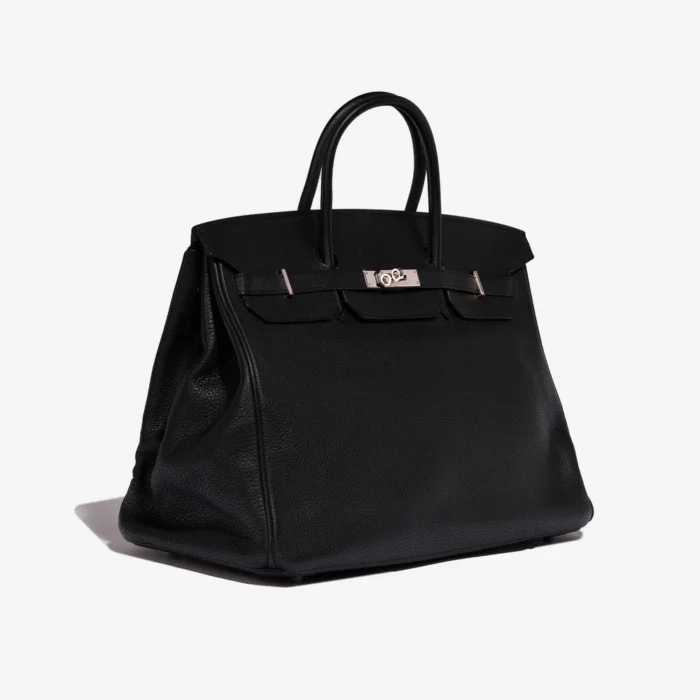 High-End Hermès Inspired Birkin 40 Clemence Black PHW - Direct Luxury Fashion - Image 4