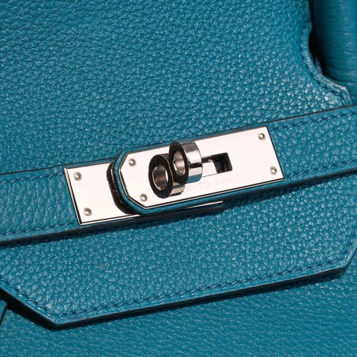 High-End Hermès Inspired Birkin 40 Togo Cobalt PHW - Direct Luxury Fashion - Image 7