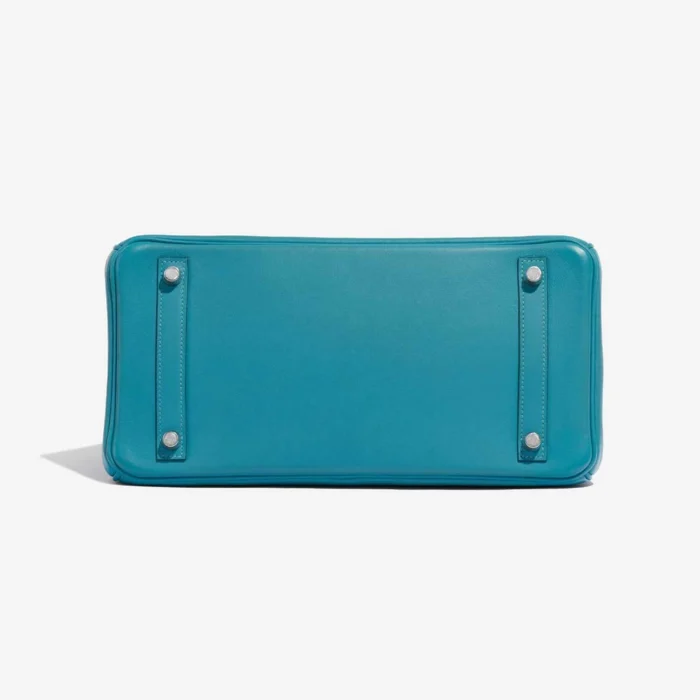 High-End Hermès Inspired Birkin Ghillies 30 Swift/Togo Turquoise PHW - Direct Luxury Fashion - Image 3