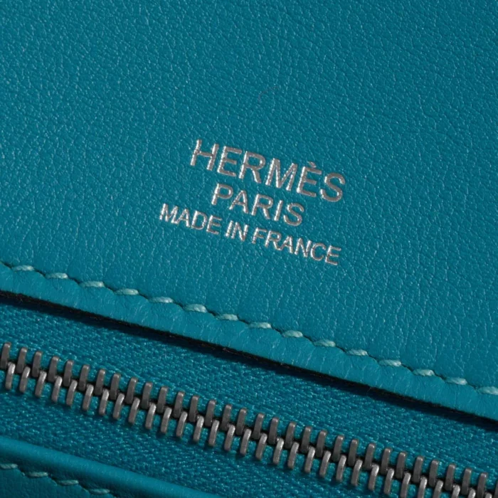 High-End Hermès Inspired Birkin Ghillies 30 Swift/Togo Turquoise PHW - Direct Luxury Fashion - Image 6
