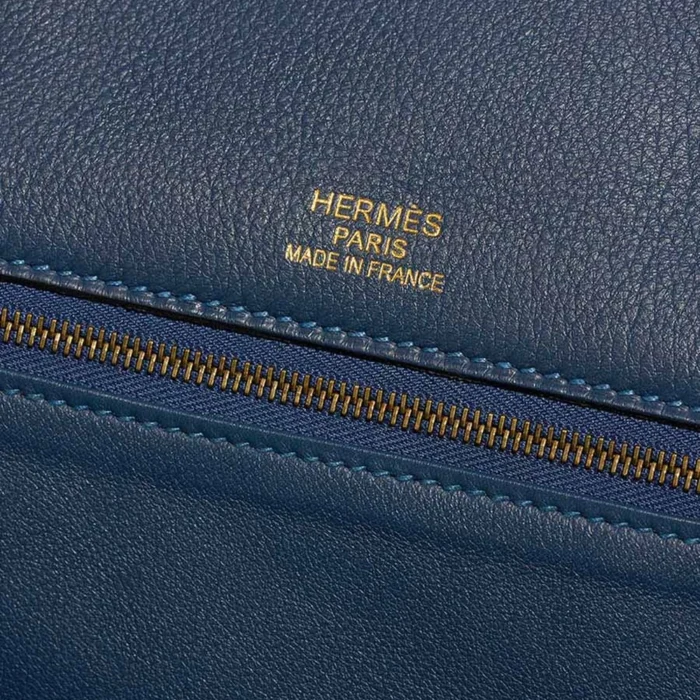 High-End Hermès Inspired Birkin Grizzly 35 Doblis Suede/Swift Bleu Thalassa PBHW - Direct Luxury Fashion - Image 6