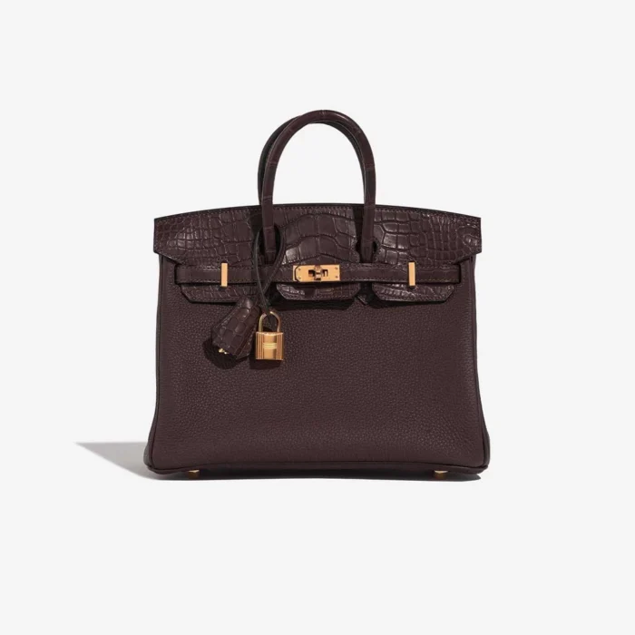 High-End Hermès Inspired Birkin Touch 25 Matte Ebene GHW