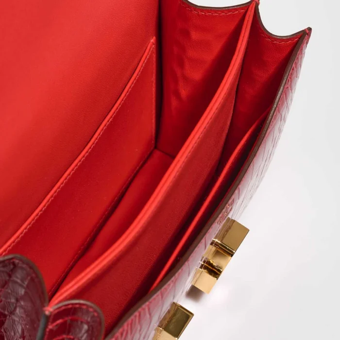 High-End Hermès Inspired Constance 18 Alligator Rouge de Coeur GHW - Direct Luxury Fashion - Image 5