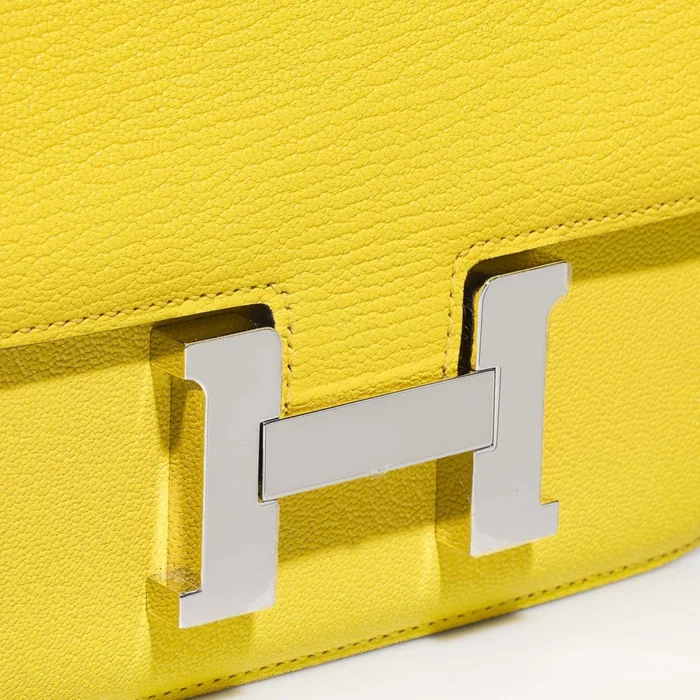 High-End Hermès Inspired Constance 18 Chevre Mysore Jaune Citron PHW - Direct Luxury Fashion - Image 7