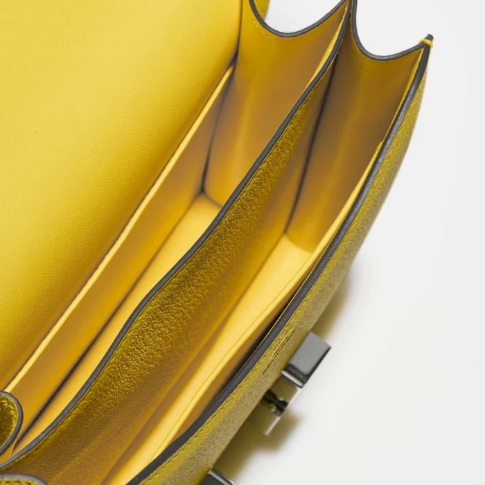 High-End Hermès Inspired Constance 18 Chevre Mysore Jaune Citron PHW - Direct Luxury Fashion - Image 6