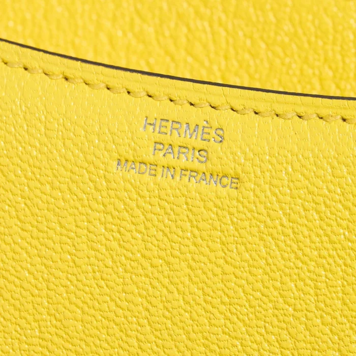 High-End Hermès Inspired Constance 18 Chevre Mysore Jaune Citron PHW - Direct Luxury Fashion - Image 2