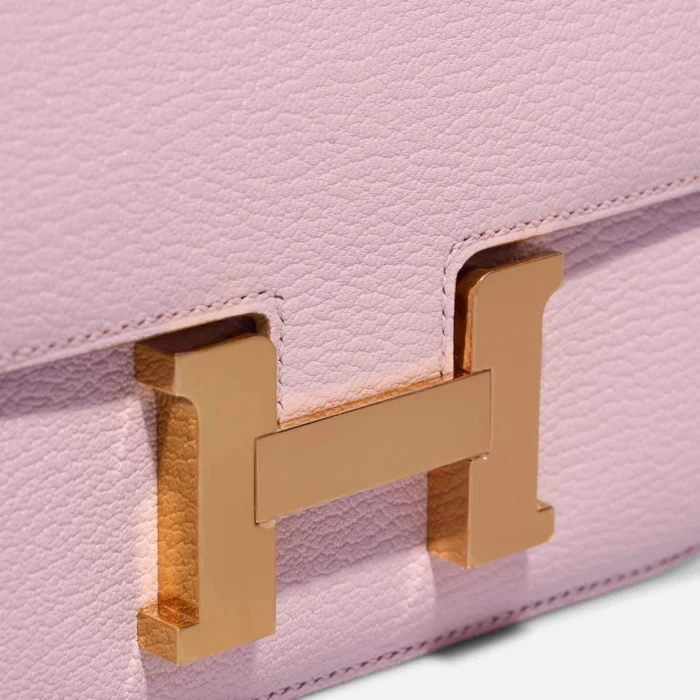 High-End Hermès Inspired Constance 18 Chevre Mysore Mauve Pale GHW - Direct Luxury Fashion - Image 7