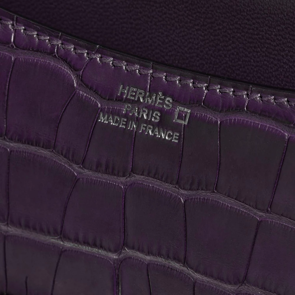 High-End Hermès Inspired Constance 18 Matte Alligator Amethyst PHW – Direct Luxury Fashion - Premium Alternative Bag