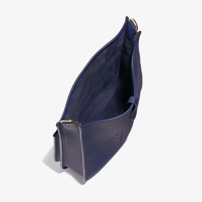 High-End Hermès Inspired Evelyne 29 Taurillon Clemence Blue Sapphire GHW - Direct Luxury Fashion - Image 5