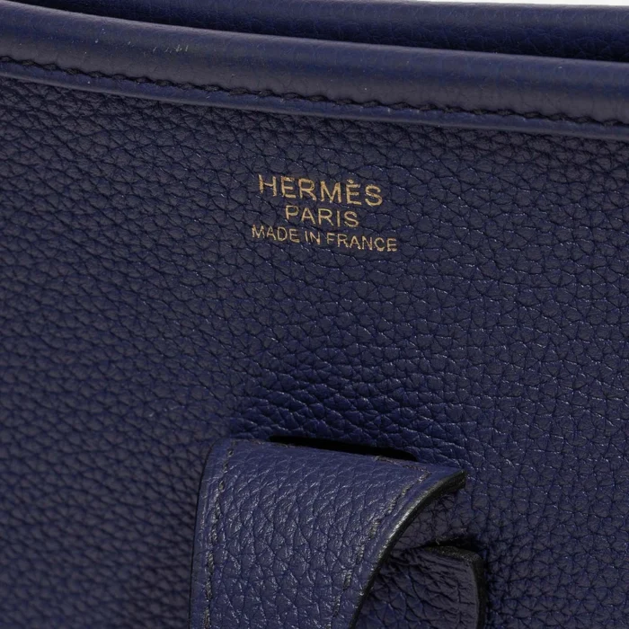 High-End Hermès Inspired Evelyne 29 Taurillon Clemence Blue Sapphire GHW - Direct Luxury Fashion - Image 6